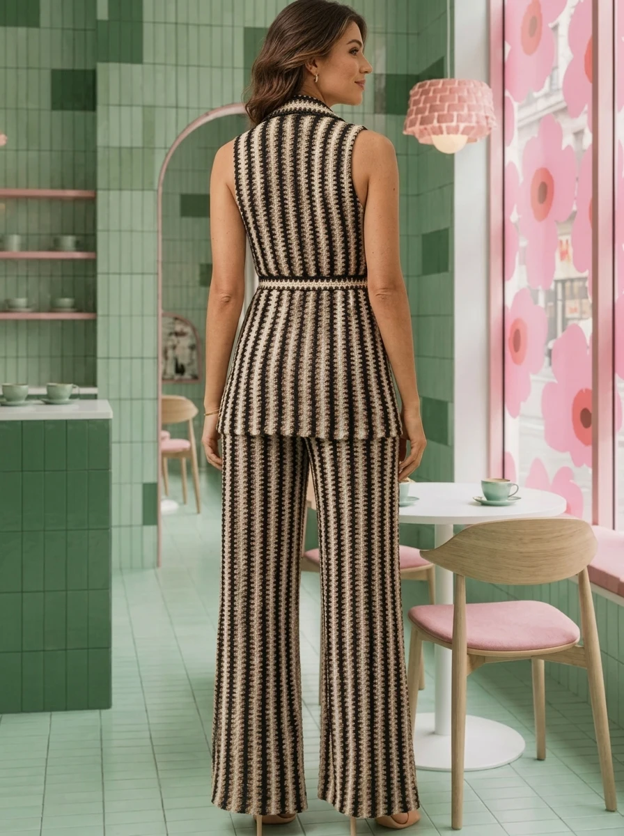 Striped crochet co-ord by LOAM STUDIO, Back