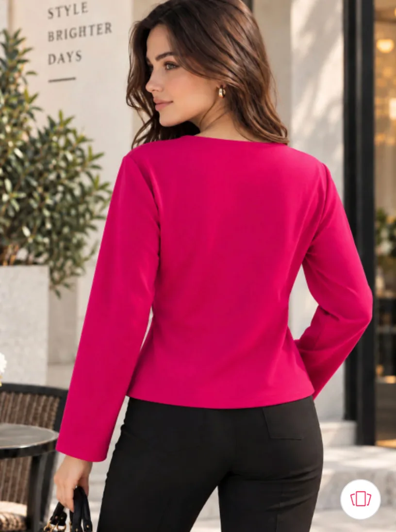 Pink wrap top by MARCHAND, Back